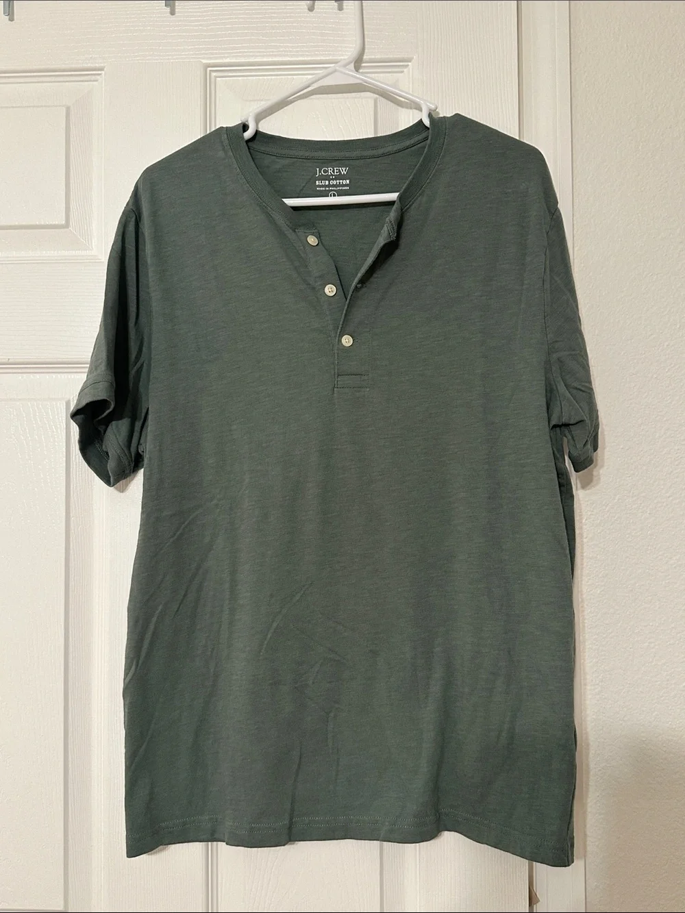 J. Crew Men's Forest Green Slub Cotton Henley